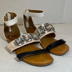 Bamboo Chunky stone tri-color sandals